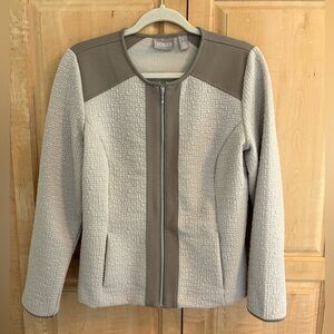 Chico's Full Zip Blazer Jacket Sz 1